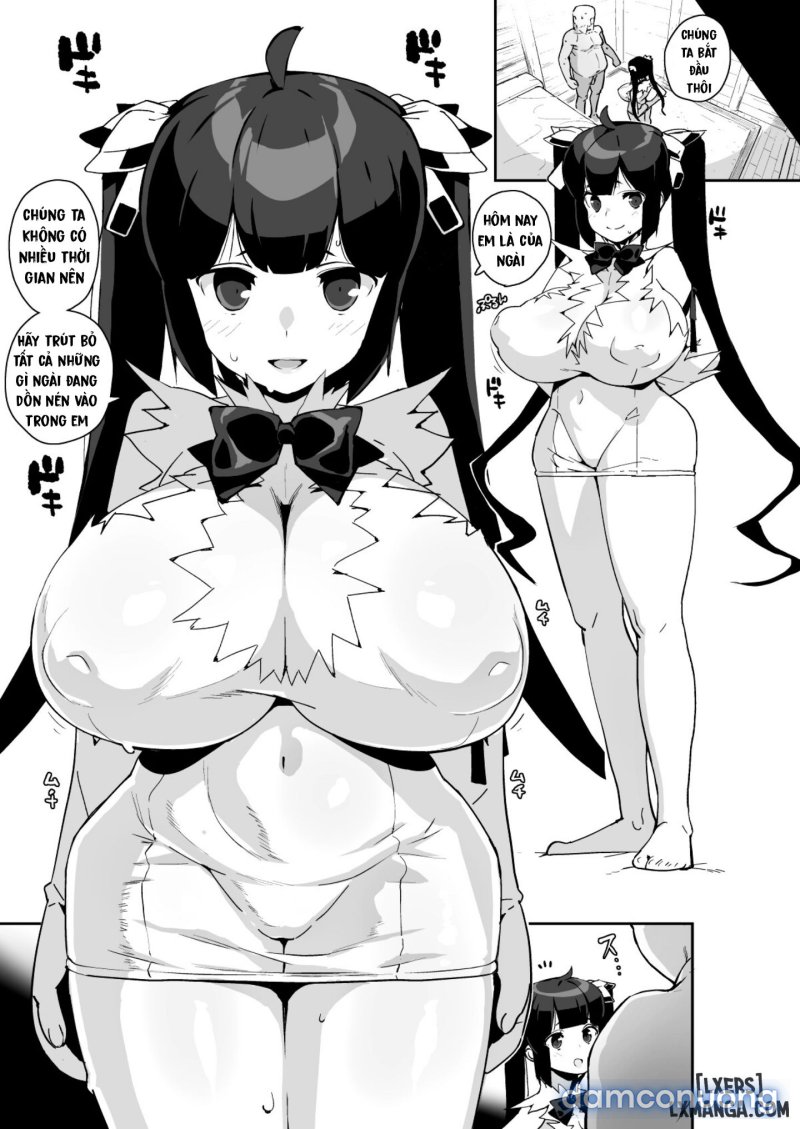 [Entelekheia (Chirumakuro)] Himogami-sama to Hitobanchuu taiekikoukan | Spending The Whole Night Exchanging Bodily Fluids With The String Goddess (Dungeon ni Deai o Motomeru no wa Machigatteiru Darou ka) Oneshot - Page 7